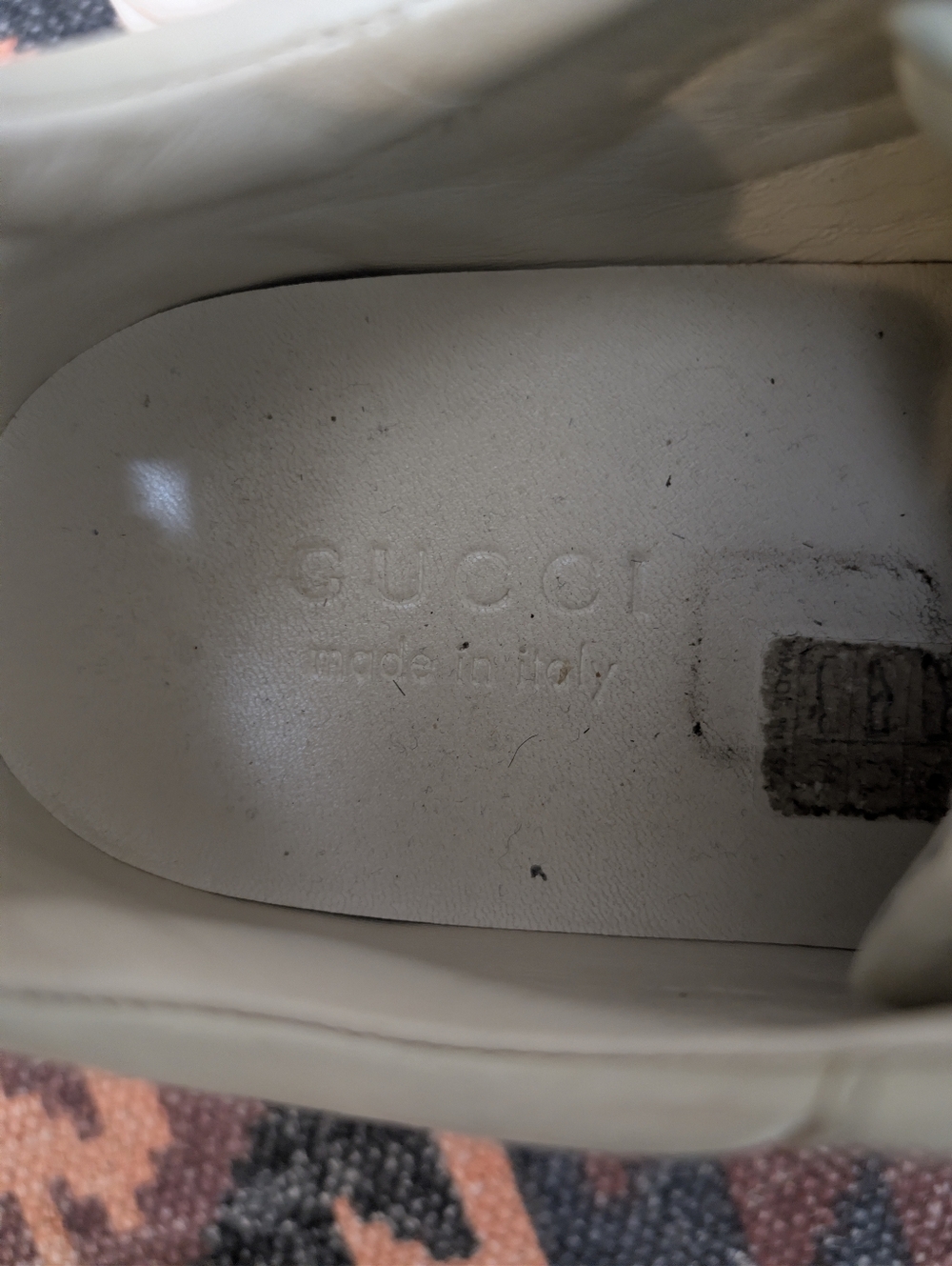 Gucci White Leather Sneakers with Red Logo and Laces Size US 9, Gucci 8 - Picture 10 of 11